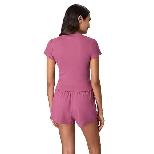 Hanes womens Originals 2-piece Lounge Set, Supersoft Cropped Baby Doll Tee & Sleep Shorts Loungewear Set thumbnail 2