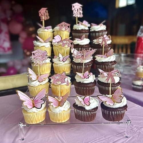 Acrylic 5-Tier Display Stand, Clear Perfume Organizer, Cupcake Stand Holder, Large Shelf Risers for Figures, Party Desserts, Home Decor thumbnail 4