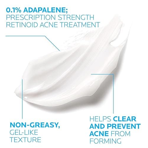 La Roche-Posay Effaclar Adapalene Gel 0.1% Acne Treatment, 1.6oz | Retinoid cream acne medication gel for blackheads and whiteheads. Oil free formula helps clear blemishes and clogged pores. thumbnail 3