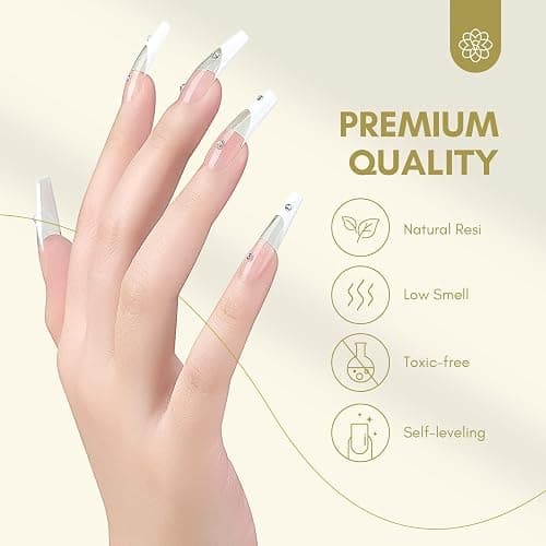 SAVILAND Builder Gel for Nails: 30ml Clear Hard Gel for Extension, Builder with Air Cushion Builder Base &Nail Strengthener Art Manicure Set 100pcs Nail Forms and Acrylic Brushr Thickening Home Use | Dispense By Press, Control Gel Amount Easily, Salon & Home DIY, Includes 100 Forms & Brush, Natural Resin, Lasts 28+ Days thumbnail 6