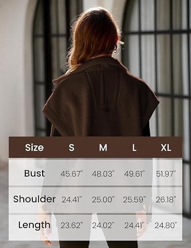 Athlisan Womens Fleece Vest Casual Sleeveless Button Down Sherpa Jacket Outerwear with Pockets thumbnail 4