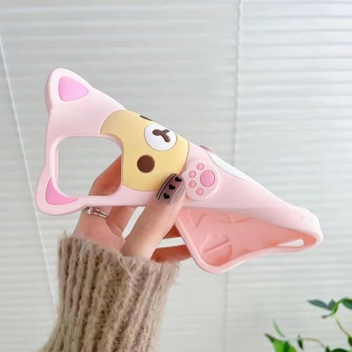 IAIYOXI 3D Cute Cartoon Bear Phone Case for iPhone 15 Plus - Fashionable and Stylish - Funny Pink Bear Design - Soft TPU Protective Case - Kawaii Silicone Cover for Women, Girls, and Kids thumbnail 5
