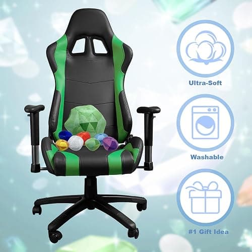 JDS Toy Store 9’’ Master Emerald Stuffed Toy Set with 7 Chaos Emerald, 2.5” Gems Inside; Gifts for Gamers - [Green, Red, Blue, Yellow, Purple, Cyan, and Gray] thumbnail 4