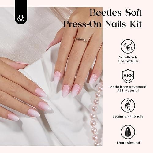 Beetles Press on Nails Kit 720Pcs 24 Colors, Short Almond Press on Nails Glossy Matte Glitter With Nail Glue & Nail Tabs Stickers, Natural Fit Lightweight Fake Nails Kit Art For Women Girls thumbnail 3