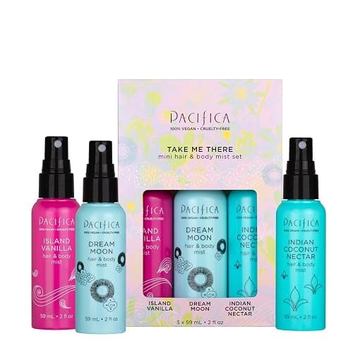 Pacifica Hair & Body Mist Take Me There Travel Size, Gift Set, Fragrance, Perfume Body Spray, Island Vanilla, Dream Moon, Silver Moon (Set of 3) Clean Vegan & Cruelty-Free Dermatologist Tested - Image 1