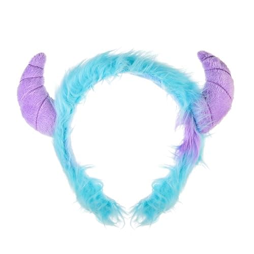 MFLMHD Furry Horns Headband, Blue and Purple, Halloween Costume Accessory - Image 1