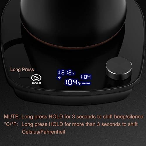 YDDZZM Gooseneck Electric Kettle, Intelligent Temperature Control, Stainless Steel Inner, Quick Heating, for Pour Over Coffee, Brew Tea, Boil Hot Water, 1000W 0.9L Black thumbnail 7