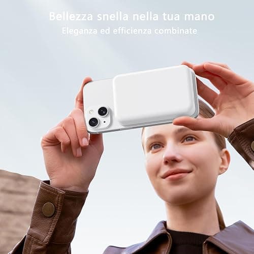 Liverchy Power Bank Magnetico for Magsafe - Compatibile con iPhone 16 15 14 13 12 Series Wireless Caricatore 10000mAh Portatile Powerbank Battery Pack Caricabatterie Rapida Batteria Esterna thumbnail 6