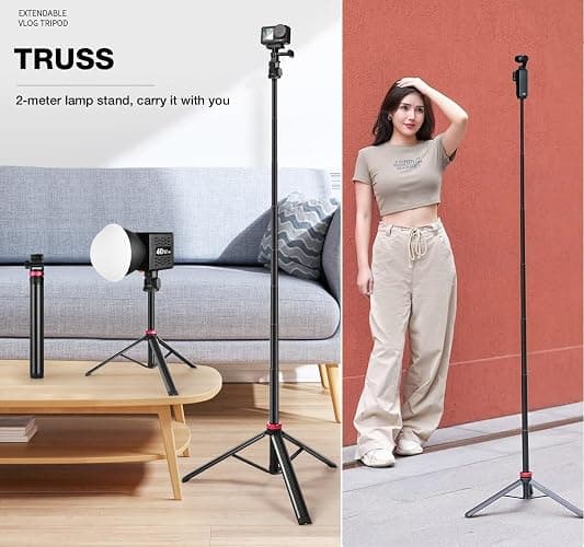 80'' Osmo-Mobile Floor Tripod-Stand Holder for DJI Osmo Mobile 8 SE 7P 7 6 5 4 / Osmo-Pocket 4 3 2 1 / Osmo Action 6 5 pro 4 3 2 1 thumbnail 2