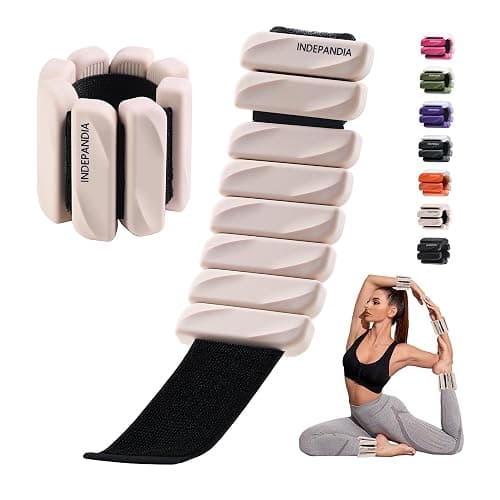 INDEPANDIA Wrist & Ankle Weights for Women and Men, 2lbs/4lbs Pairs Adjustable Silicone Weighted Bangles for Arm & Leg Workouts, Perfect for Pilates, Barre, Yoga, Walking & Home Fitness 24055 - Image 1