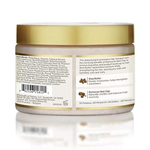 African Pride Moisture Miracle Moroccan Clay & Shea Butter Heat Activated Masque - For Natural Coils & Curls, Detoxes & Softens, Removes Impurities & Product Build-Up from Hair 12 oz thumbnail 2