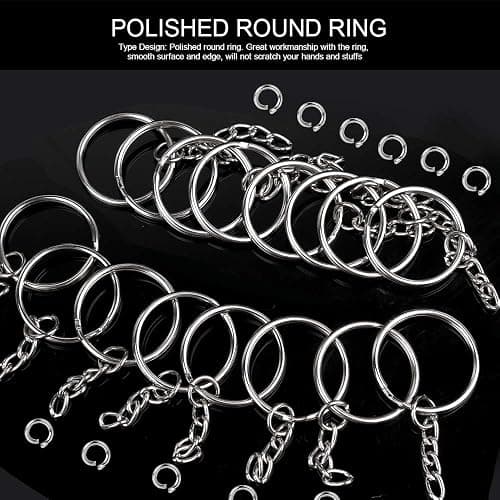 Teenitor 120Pcs Key Chain Rings Keychain Rings 1inch, Keychain Making Supplies, Key Chain for Crafts, Key, Car thumbnail 6