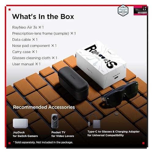 RayNeo Air 3s AR/XR Glasses, 201" 120Hz FHD HueView Display, Portable AR Video Eyewear Gaming Glasses for iPhone 16/15, Android, Mac, Switch, PS5, Steam Deck - Next-Gen Wearable Theater thumbnail 9