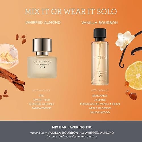 MIX:BAR Vanilla Bourbon Body Mist Spray, Hair Mist Perfume + Linen Spray for Women + Girls - Fragrance Notes of Vanilla Bean, Sandalwood, Jasmine + Bergamot - Vegan + Cruelty Free - 5oz. thumbnail 6