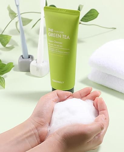 TONYMOLY The Chok Chok Green Tea Foaming Facial Cleanser for Women & Men, Hydrating Face Cleanser, Korean Skincare, Green Tea Face Wash thumbnail 4