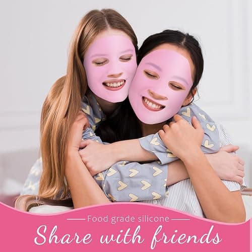 BOHUIZ 2 Pack Silicone Face Mask Cover, Reusable Anti-Wrinkle Face Mask Holder for Sheet Masks Moisturizing Facial Mask Cover Prevent Evaporation Beauty Face Tool Skincare Beauty Spa thumbnail 5
