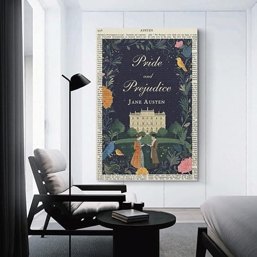 Jane Austen -Pride And Prejudice Literature Vintage Book Poster Canvas Wall Art, High-Definition Printing, Modern Aesthetics, Home, Office, Living Room, Bedroom, Room Aesthetic Decoration08x12inch(20x30cm) thumbnail 3