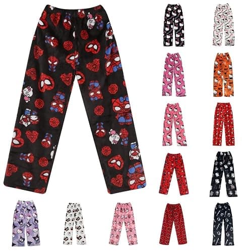 Pyjama Hose Damen Pyjamahose Lang Flanell Schlafanzug Hosen Schlafanzughose Anime Cartoon Kawaii Kuschelig Weich Bequeme Warm Flauschig Y2k Casual Frauen Männer Schlafhose für Zuhause Lounge - Image 1
