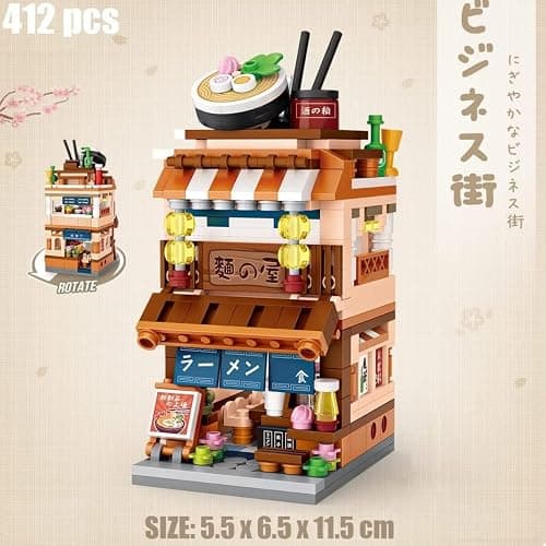 Pasyru Modular House Building Set, Ramen Restaurant Model Set, 412 Pcs Japanese Street View Series Model Building Kit, Construction Toy Sets for Teens and Adults thumbnail 3