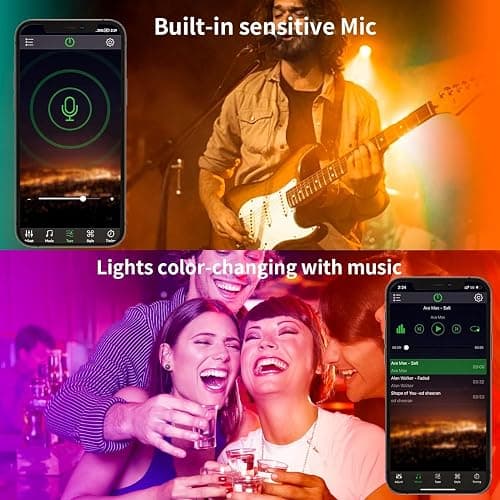 KSIPZE 30m Led Strip Lights RGB Music Sync Color Changing, Led Lights with Smart App Control Remote, Lights for Bedroom Lighting Flexible Home Decoration thumbnail 2