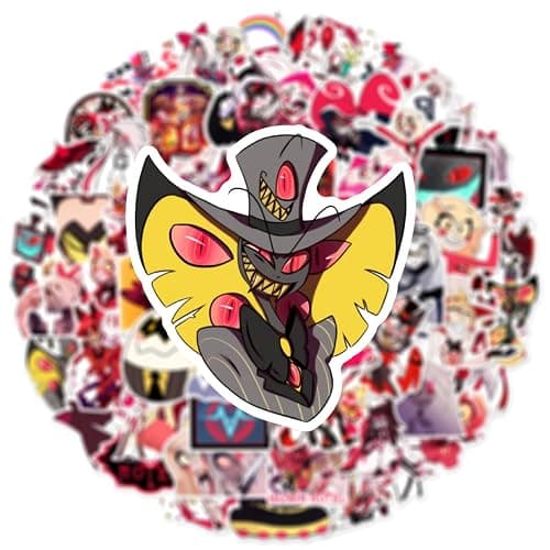 50Pcs Hazbin Cartoon Hotel Stickers Mixed Pack,Cartoon Characters Stickers Movie Decorative Sticker for Kids Teens Adults Waterproof Sticker for Water Bottle Laptop (Hotel) thumbnail 4