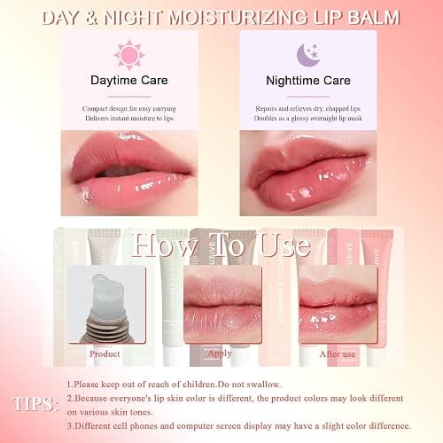 HULYHDP 5 Pcs Summer Tinted Lip Balm Butter - Natural Shea Butter & Olive Oil, Lightweight Hydrating & Non-Sticky, Soothes & Softens Dry Chapped Lips, Lip Gloss Gift Set for Girls, 0.5 Fl Oz thumbnail 7