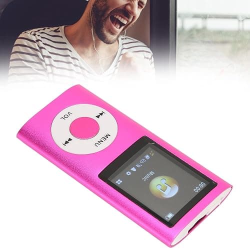 MP3 Player with Bluetooth, Music Player with Built-in HD Speaker, 1.8 Inch LCD Screen, HiFi Sound, Earphones Included, Support up to 64GB, for Students Running Walking(Pink) thumbnail 6