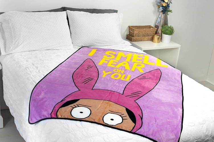 Bob's Burgers Louise Throw Blanket | I Smell Fear On You Quote | Collector's Large Pink Blanket | 64 x 44 Inches thumbnail 2