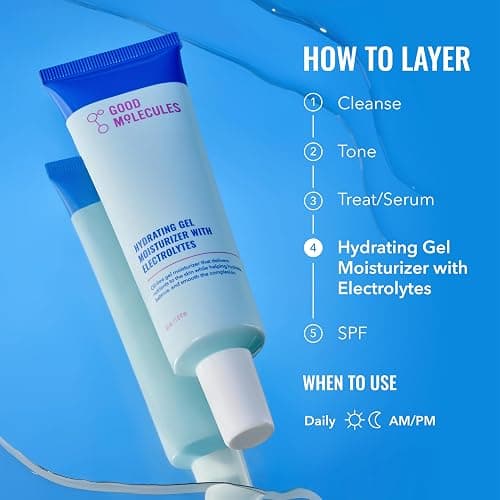 Good Molecules Hydrating Gel Moisturizer - Oil Free Face Moisturizer for Oily Skin With Ultra Hydrating Electrolytes to Rejuvenate, Skin Care for Face thumbnail 4