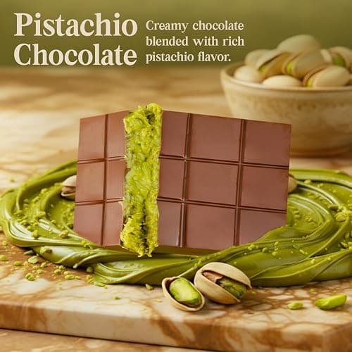Dubai Chocolate Bar Pistachio – 2.6 oz Premium Dessert with Pistachio Cream & Kataifi Filling | Gourmet Dubai Chocolate Filling | Elegant Gift Chocolate thumbnail 4