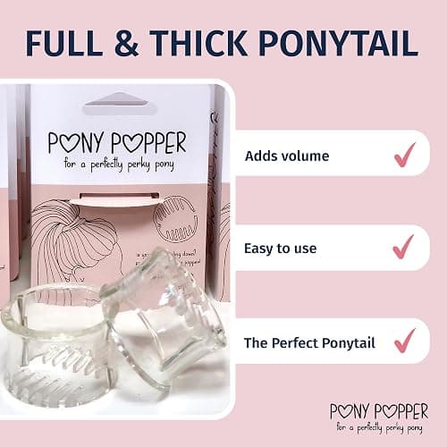 Pony Popper Clip – High Ponytail Holder for Full, Voluminous Styles, Versatile Accessory for All Hair Types, Ponytail Volumizer for Thick & Long Hair, Fancy Accessories for Women, Clear Pony Popper thumbnail 2