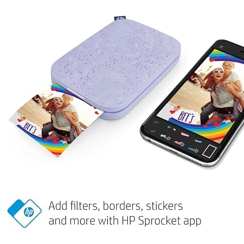 HP Sprocket 2x3" Instant Smartphone Photo Printer - Portable Color Wireless Mobile Printer - Zink Sticky-Back Photos - Print from Compatible iOS & Android Devices with Bluetooth w/Fun App - Purple thumbnail 7