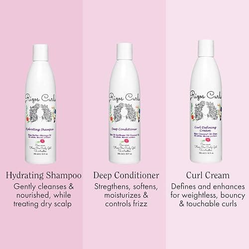Rizos Curls Trio Bundle, Hydrating Shampoo & Deep Conditioner & Curl Cream Bundle, Gently Cleanse and Hydrate Curly Hair, Style & Define Curls for Frizz Free Volume, For All Curl Patterns 2a - 4c thumbnail 2