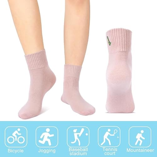 Eurzom 10 Pairs Socks Womens Crew Elastic Ankle Length Cotton Socks Aesthetic Cute Lightweight Low Cut Gifts for Women thumbnail 4