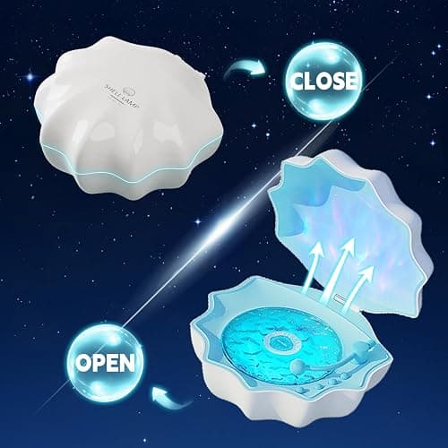 Northern Lights Projector, Night Light Projector for Bedroom Built-in Bluetooth Speaker, White Noise, Shell Night Light for Room Decor/Gift for Kids/Christmas/Music/Relaxation/Birthday (Blue) thumbnail 6