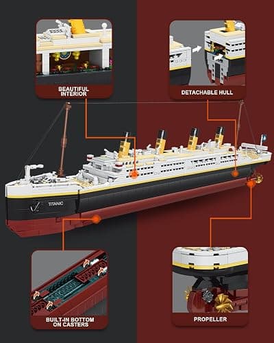 dOvOb Titanic Model Building Blocks Set, 2022 Pieces Bricks, Compatible with Major Brands thumbnail 7