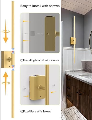 Battery Operated Wall Sconces Set of 2, 10000mAh Rechargeable Wall Lights with Remote, 360° Rotate 3000K-6000K LED Wireless Wall Light Fixtures Decor for Bedroom Living Room Hallway Picture Lighting thumbnail 8