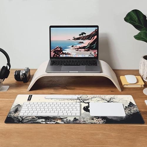 Japanese Mouse Pad, Large Japanese Desk Mat, XL Anime Gaming Keyboard Mat, Non-Slip Rubber Base, Big Extended Desk Protector for Home Office, 31.5”x11.8” thumbnail 9