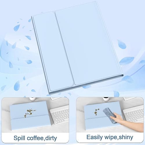 BQDIYOO Case for iPad Air 7th/6th 11-inch M3/M2 (2025/2024) & 10.9 inch Air 5th 4th Gen with Keyboard 2022 2020, Detachable Wireless Keyboard Cover with Pencil Holder, Auto Sleep/Wake, Blue thumbnail 6