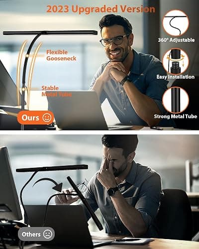 iFalarila 2024 Version Lampe de Bureau 160 LED avec Pince, 3 Modes, Plus Lumineuse, Flexible à 360° avec Adaptateur USB pour Travail, l'Étude ou Lecture thumbnail 4