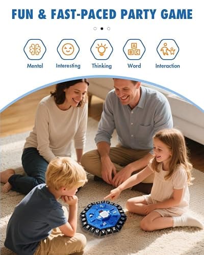 Humzo Word Game Family Board Games with Display Timer and 2 Modes, The Fast-Paced 24 Letters Pressing Games, Learning Word Game for Kids & Adults, 2-8 Players, 15-20 Minute Play Time thumbnail 3