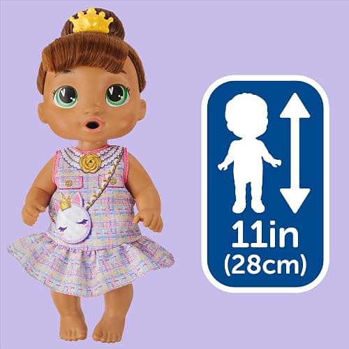 Baby Alive Bubbly Tea Party Sophia Sparkle Doll with Teapot Accessories, Brown Hair, 11 Inches, Kids Toys, Ages 3+ thumbnail 7