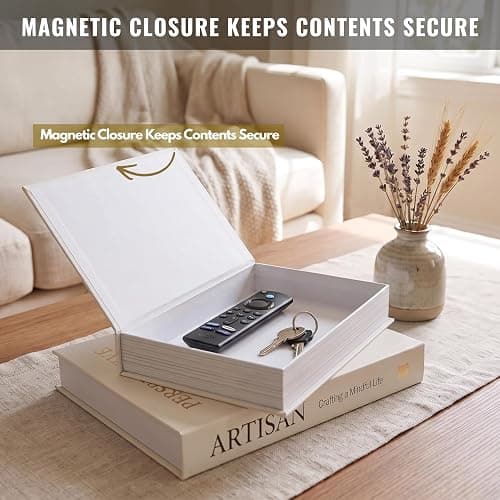 SunplusTrade Bookshelf Decor, White Decorative Books, Set of 2 Boxes Decorative Books for Home Decor, Faux books for Decoration with Storage thumbnail 4