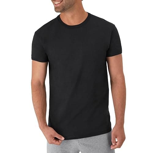 Hanes Men's Undershirt Packs, Stay-Tucked Soft Cotton Undershirts, Best Undershirts for Men, White/Black/Asstd Multipacks thumbnail 2