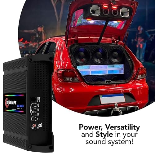 Taramps HD 3000 1 Ohm Black RGB 1 Channel Amplifier 3000 Watts RMS Digital, 108 RGB Effects, Crossover, Low/High Pass, Bass Boost, Car Audio System, Monoblock Full Range, LED Monitor Indicator, HD 3k thumbnail 8