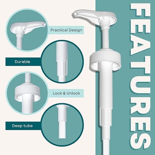 Gallon Pump Dispenser - for Plastic or Glass Bottles – Heavy-Duty Leak Proof for Commercial and Household Use - Plastic Pump for Gallon Jug – Non-BPA Plastic (Pack of 2) thumbnail 3