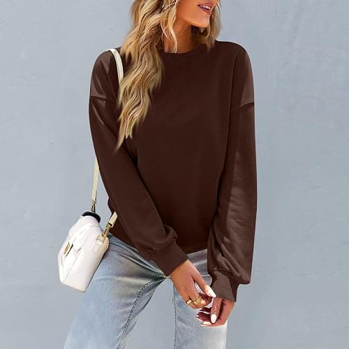 Jybuyye Sweatshirt for Women Casual Crew Neck Oversized Sweatshirt Long Sleeve Preppy Sweatshirts Fall Pullover Sweaters thumbnail 4