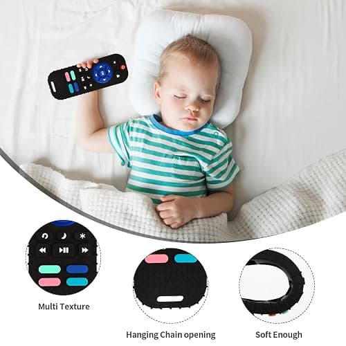 Hooku 2 Pack Silicone Teething Toys for Babies 0-6 Months, Teethers for Babies 6-12 Months, Remote Teether for Baby, Sensory Toys for Babies, Baby Chew Toys KLW8808 thumbnail 6