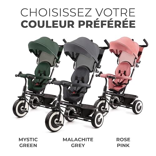 Kinderkraft ASTON Tricycle Bébé Évolutif, Draisienne Évolutif, Trike Bebe, Velo Poussette Bebe Évolutif, Velo Enfant 5 ans, De 9 Mois, Compact, Accessoires Pratiques, Capote pliante, Gris thumbnail 8