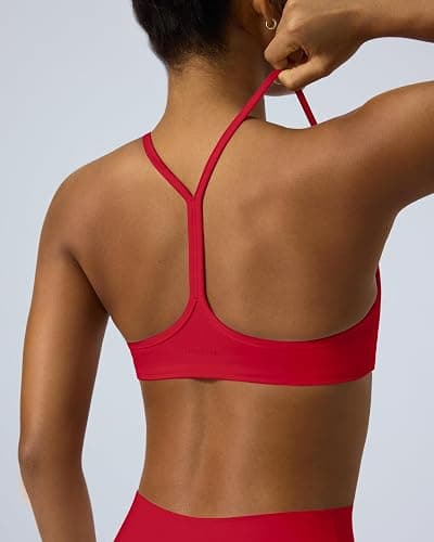 PAVOI ACTIVE Yoga Racerback Bras for Women - Buttery Soft Low Support Scoop Neck Y-Back Thin Strap Sports Bra - FlexFlow thumbnail 2